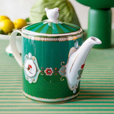 Pip Studio Love Birds Medallion 1.3L Teapot - Emerald Green